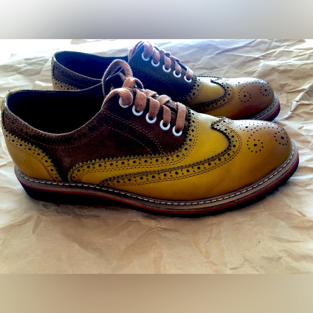 BROWN AND TAN LEATHER SHOES